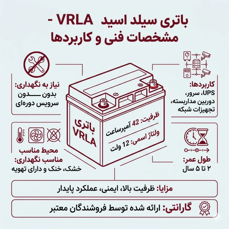قیمت باتری 12 ولت 42 آمپر زیکو
